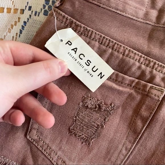 Bullhead Denim Co. • Dusty Rose Exposed Button High Rise Cutoff Shorts - Picture 10 of 13